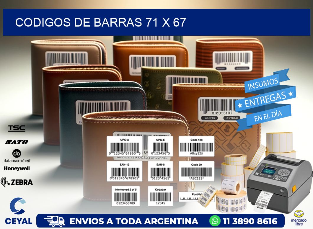 codigos de barras 71 x 67