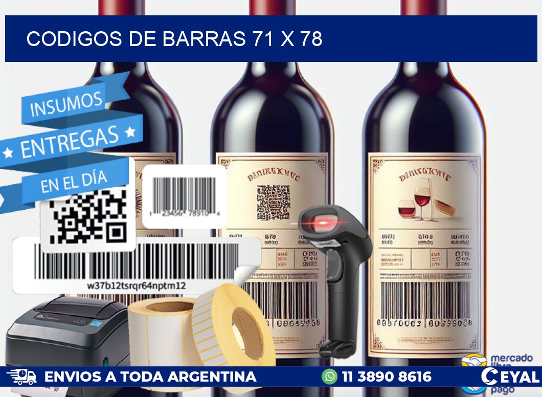 codigos de barras 71 x 78