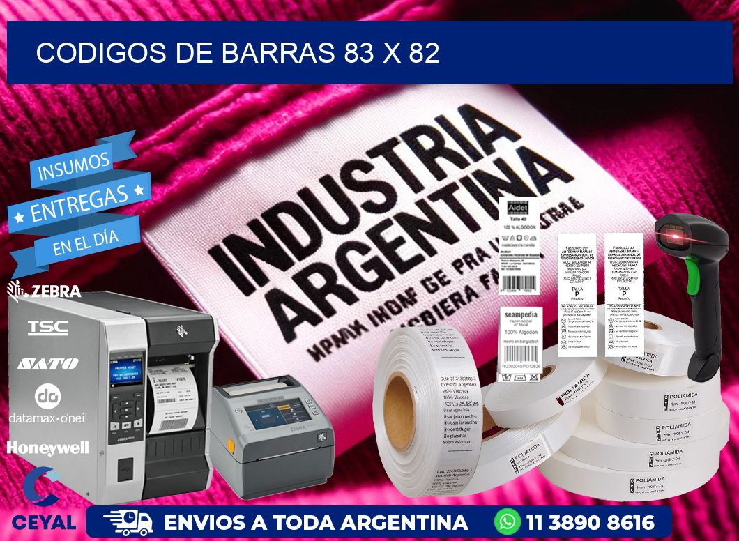 codigos de barras 83 x 82