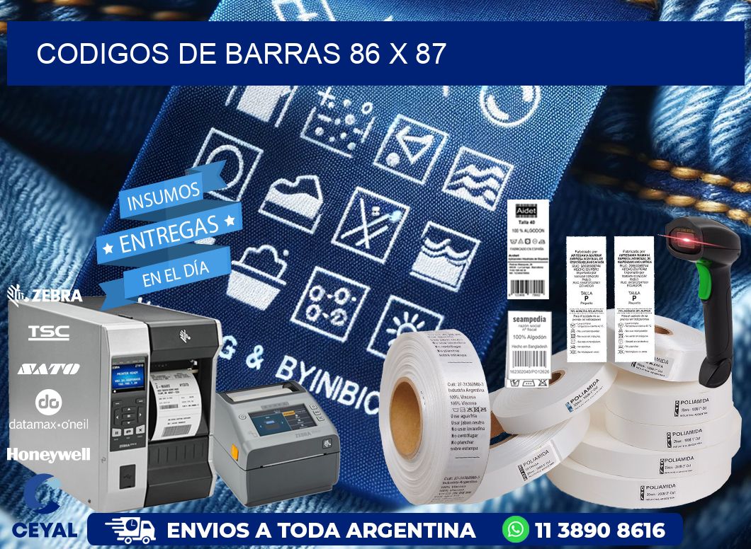 codigos de barras 86 x 87