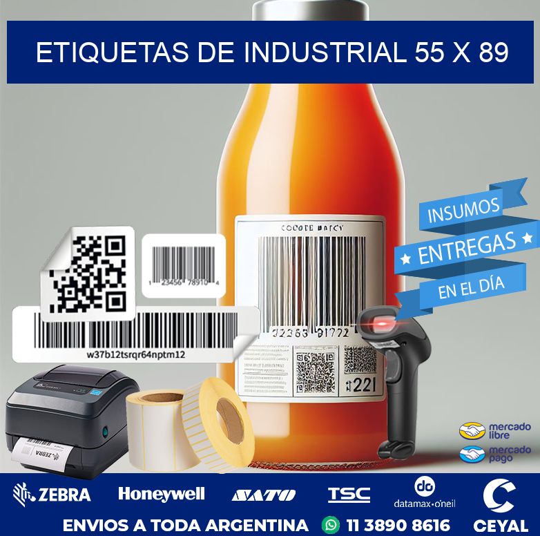 etiquetas de industrial 55 x 89