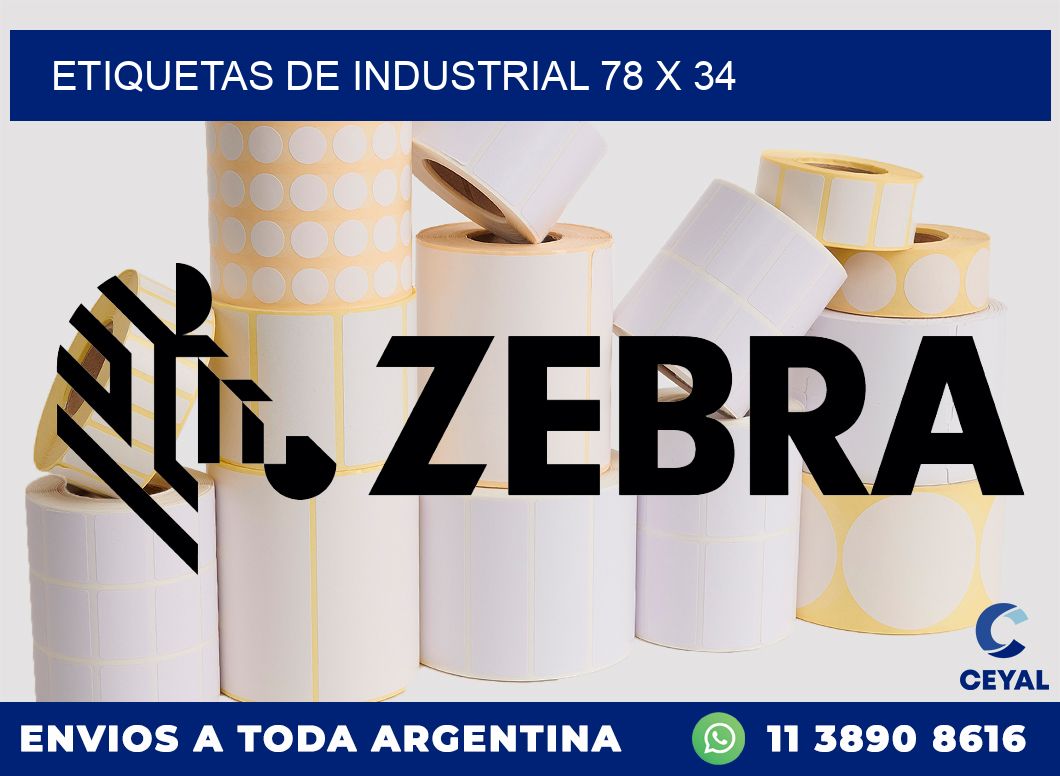 etiquetas de industrial 78 x 34