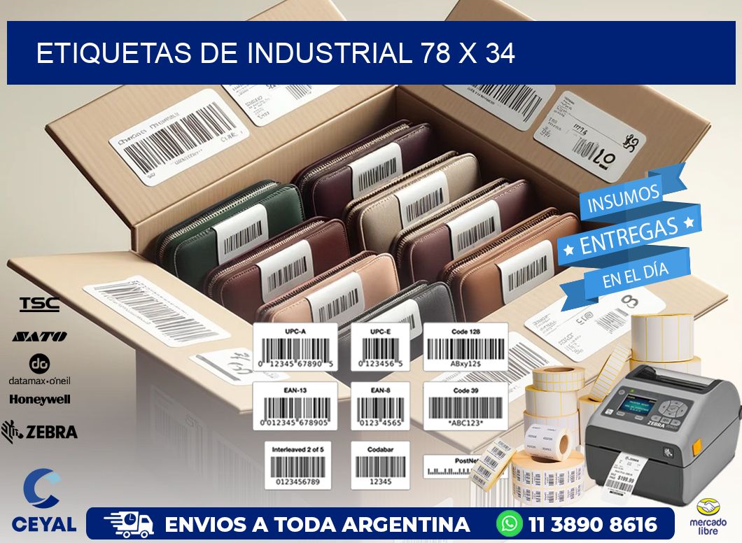 etiquetas de industrial 78 x 34