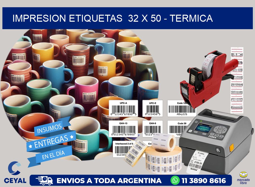 impresion etiquetas  32 x 50 - termica