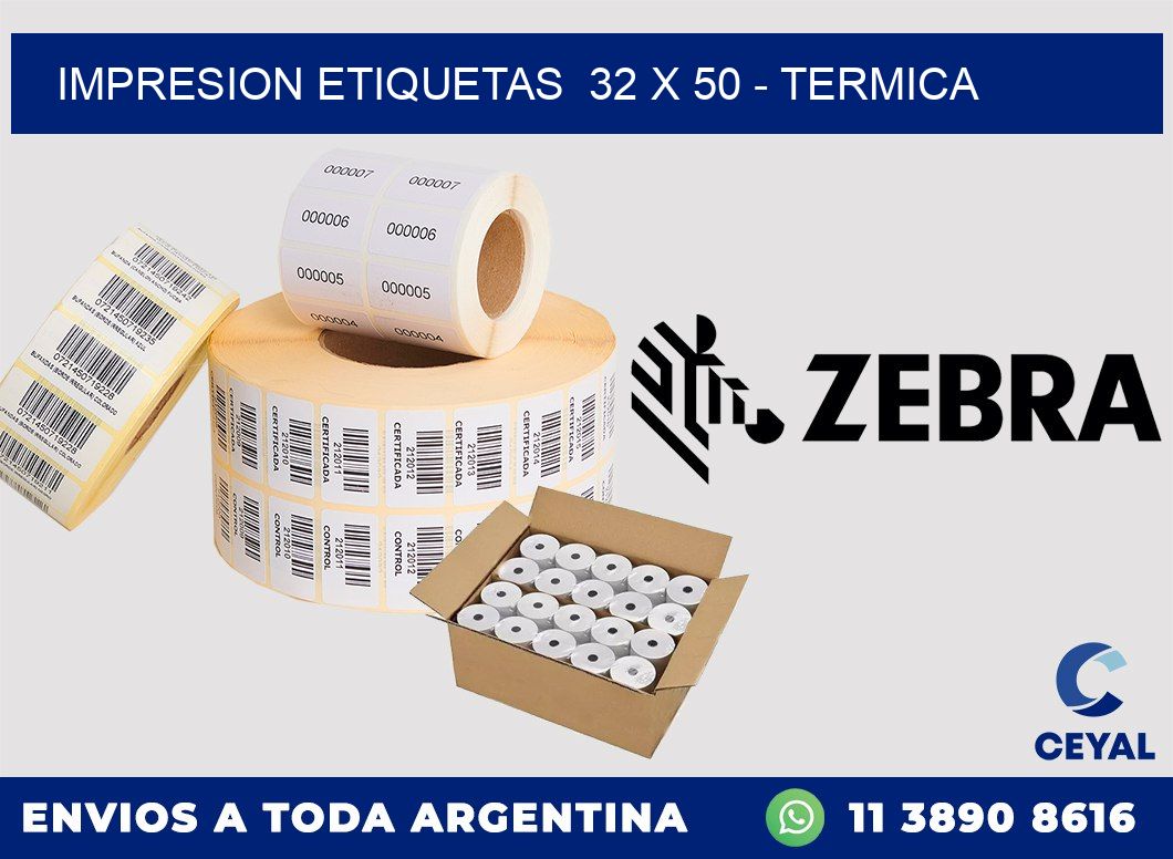 impresion etiquetas  32 x 50 - termica