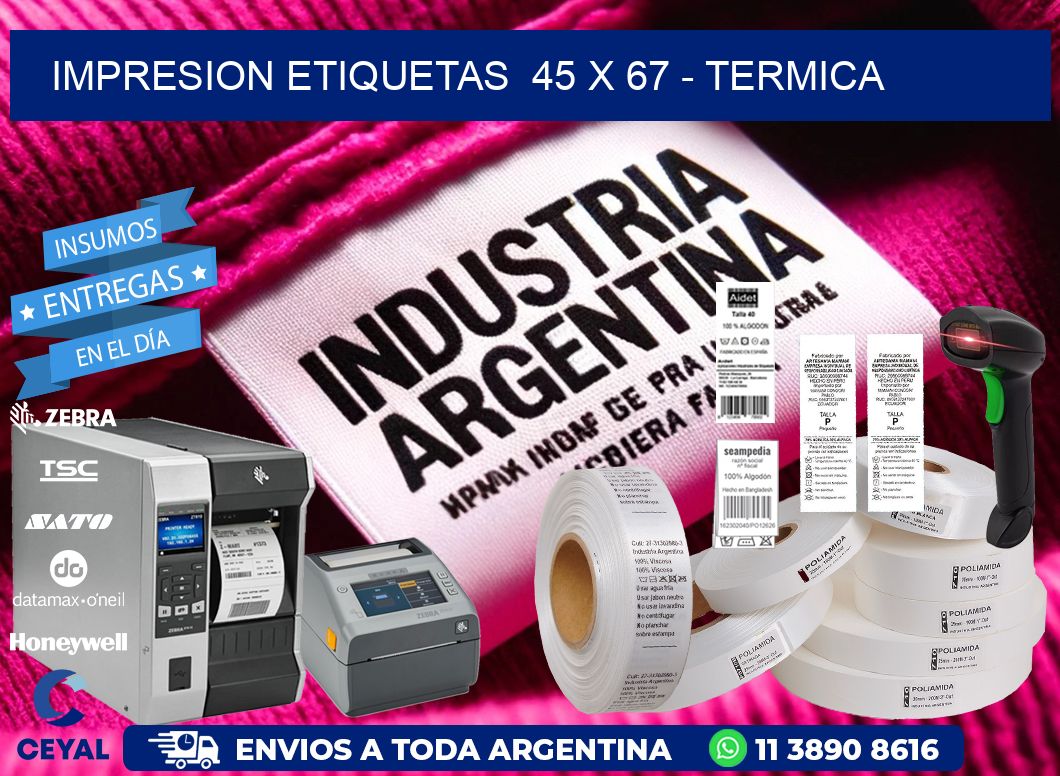 impresion etiquetas  45 x 67 - termica