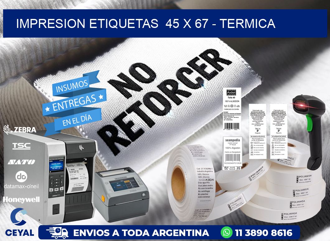 impresion etiquetas  45 x 67 - termica