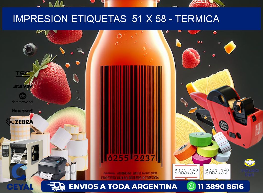 impresion etiquetas  51 x 58 - termica