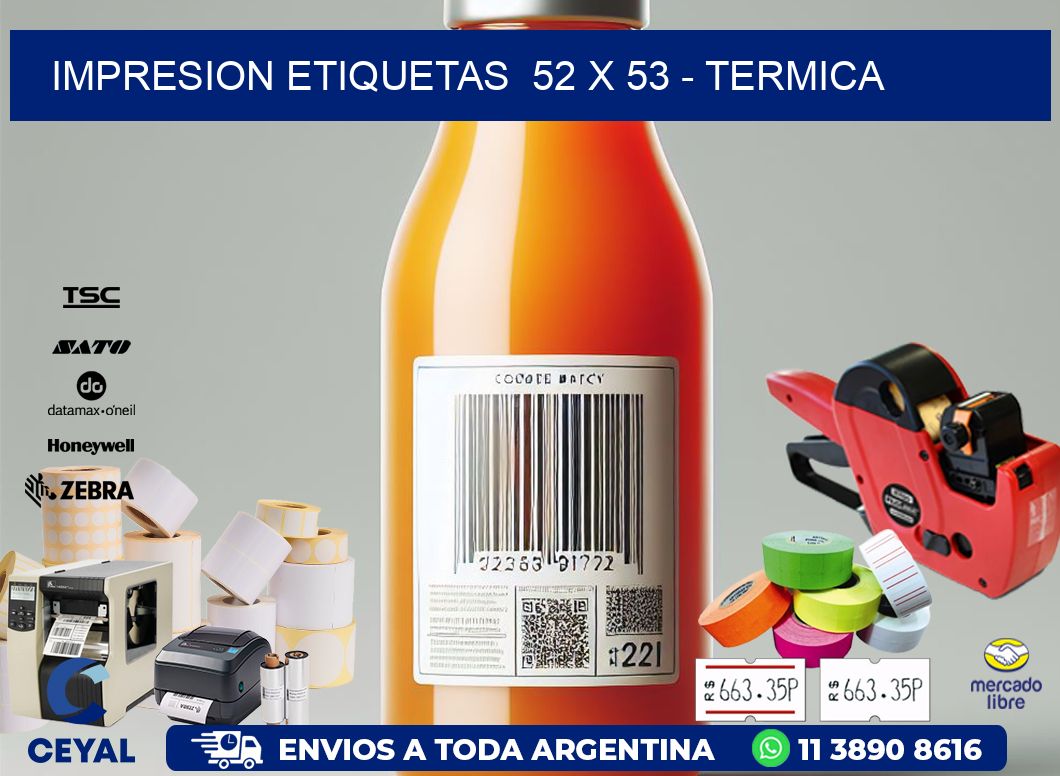 impresion etiquetas  52 x 53 - termica