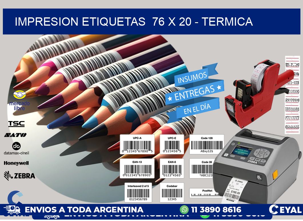 impresion etiquetas  76 x 20 - termica
