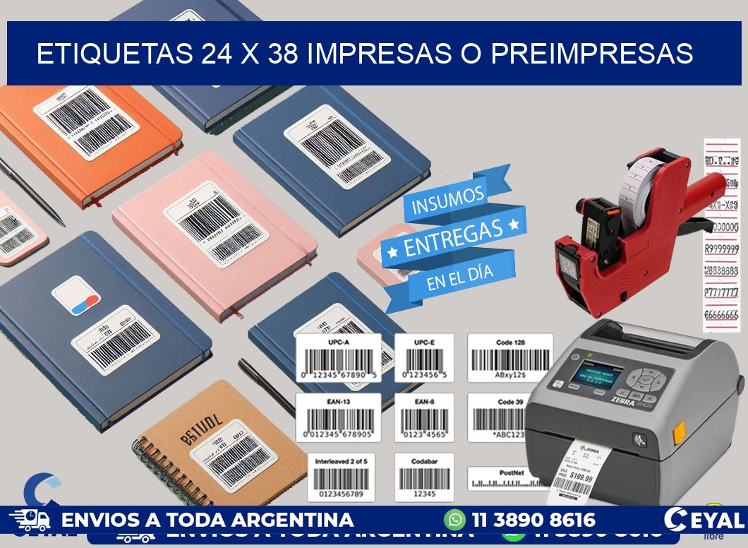 ETIQUETAS 24 x 38 IMPRESAS O PREIMPRESAS