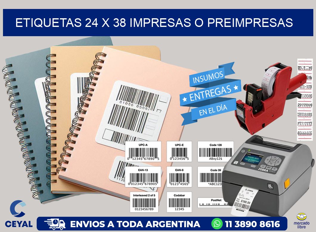 ETIQUETAS 24 x 38 IMPRESAS O PREIMPRESAS