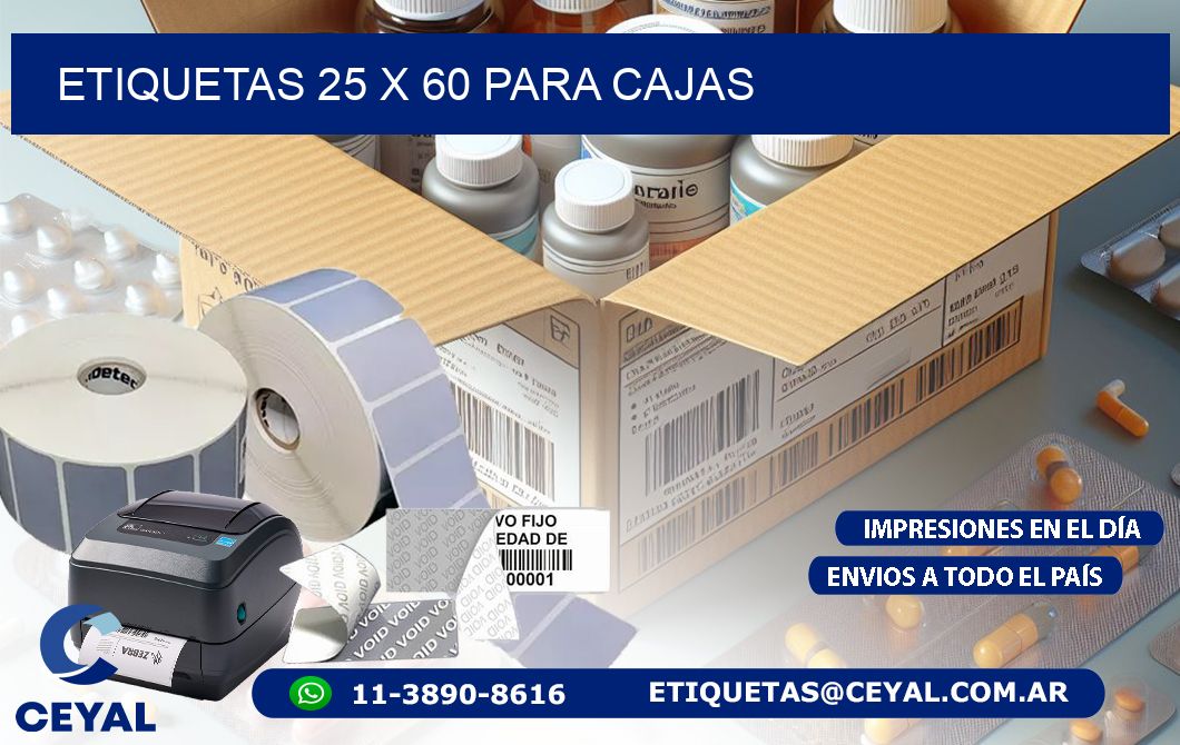 ETIQUETAS 25 x 60 PARA CAJAS