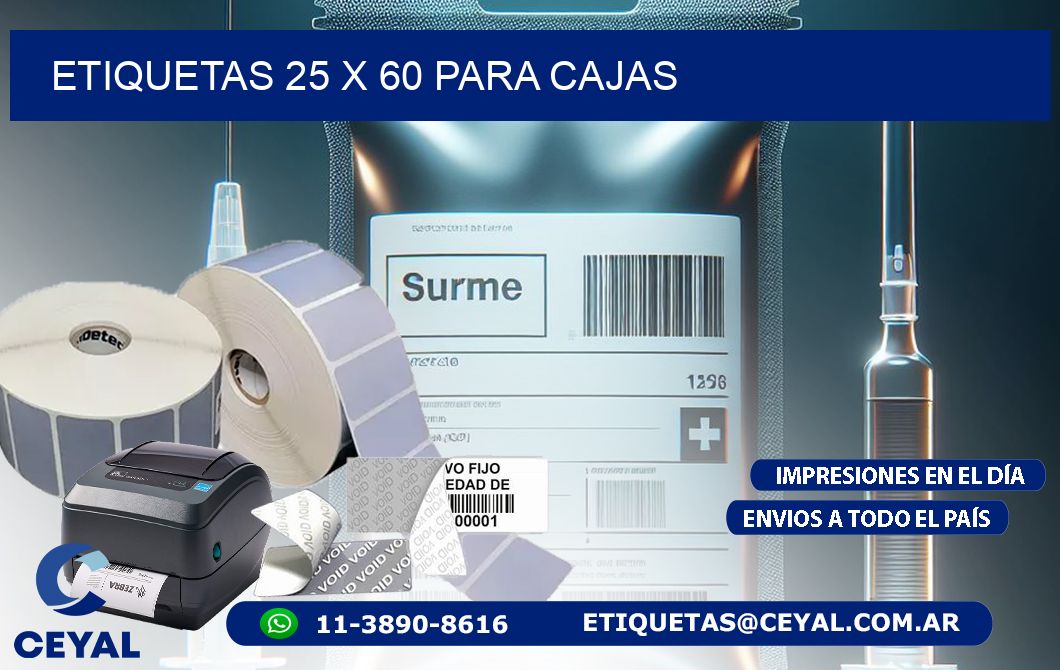 ETIQUETAS 25 x 60 PARA CAJAS