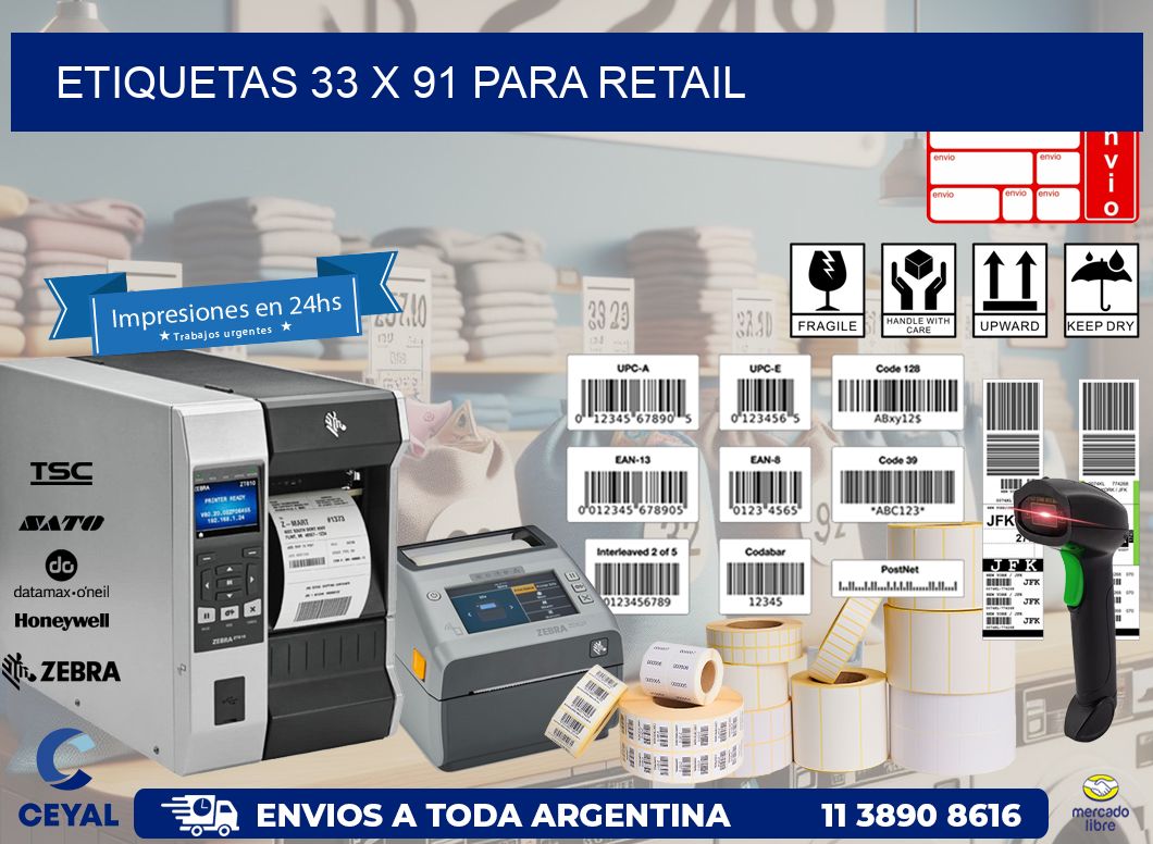 ETIQUETAS 33 x 91 PARA RETAIL