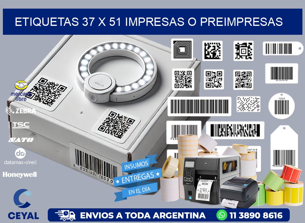 ETIQUETAS 37 x 51 IMPRESAS O PREIMPRESAS