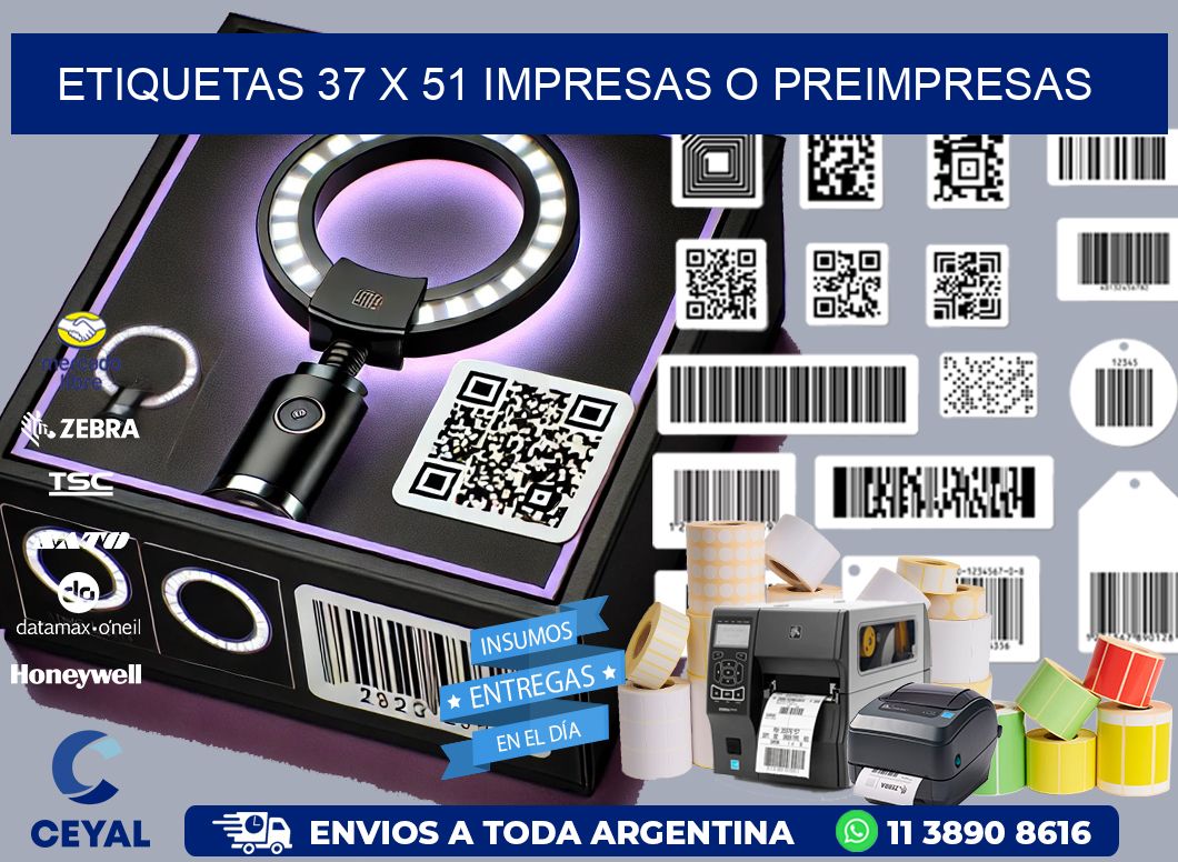 ETIQUETAS 37 x 51 IMPRESAS O PREIMPRESAS