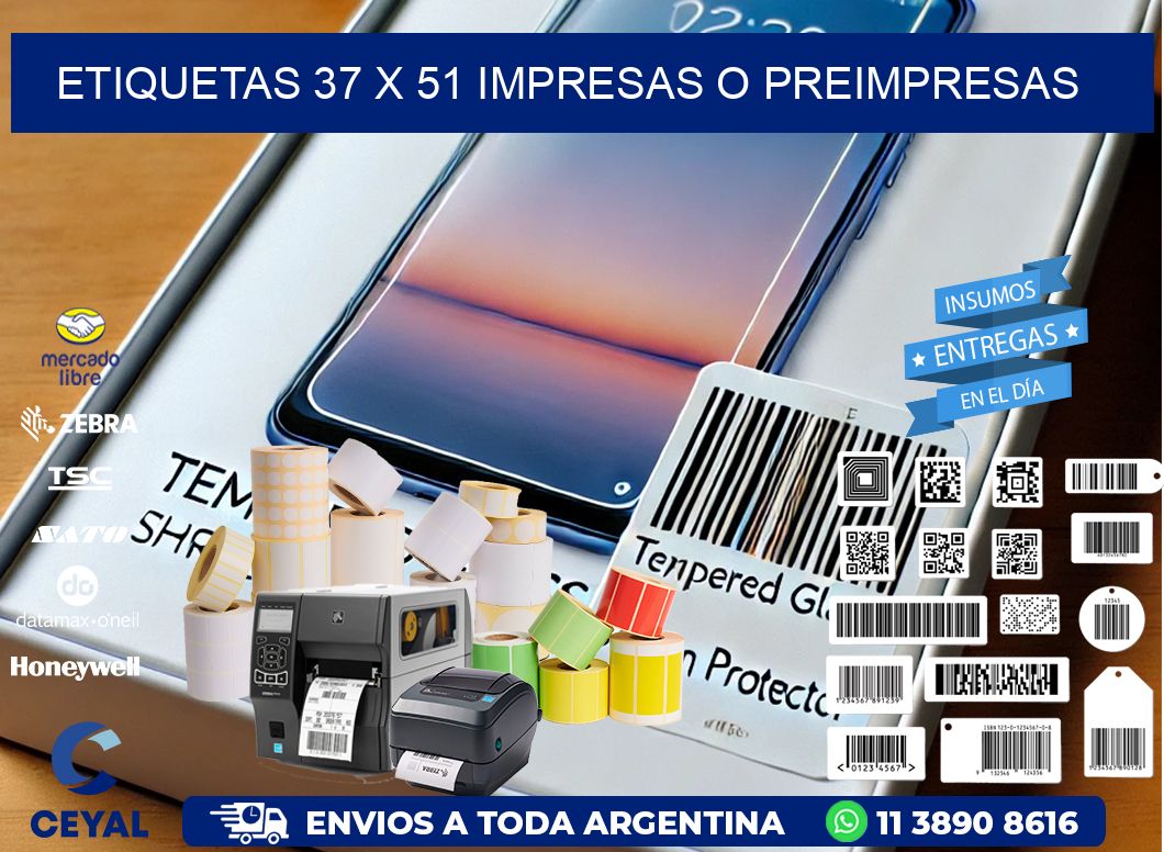 ETIQUETAS 37 x 51 IMPRESAS O PREIMPRESAS