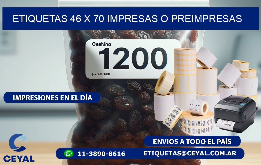 ETIQUETAS 46 x 70 IMPRESAS O PREIMPRESAS