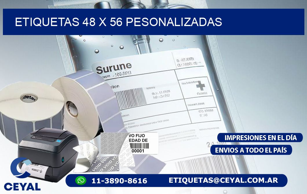 ETIQUETAS 48 x 56 PESONALIZADAS