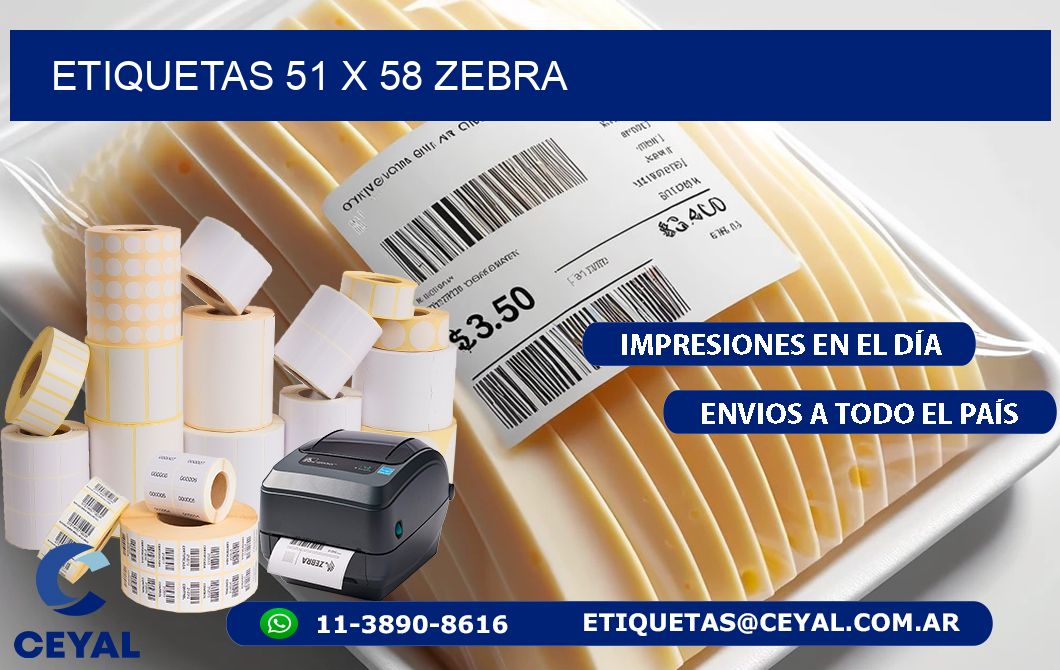 ETIQUETAS 51 x 58 ZEBRA