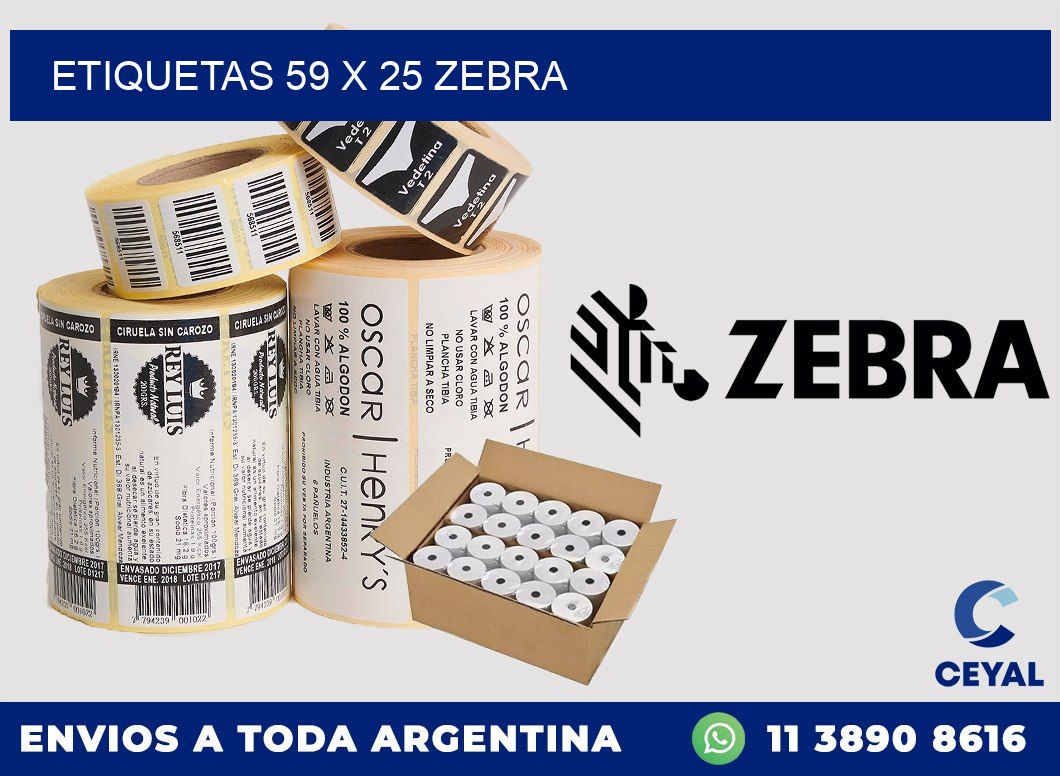 ETIQUETAS 59 x 25 ZEBRA