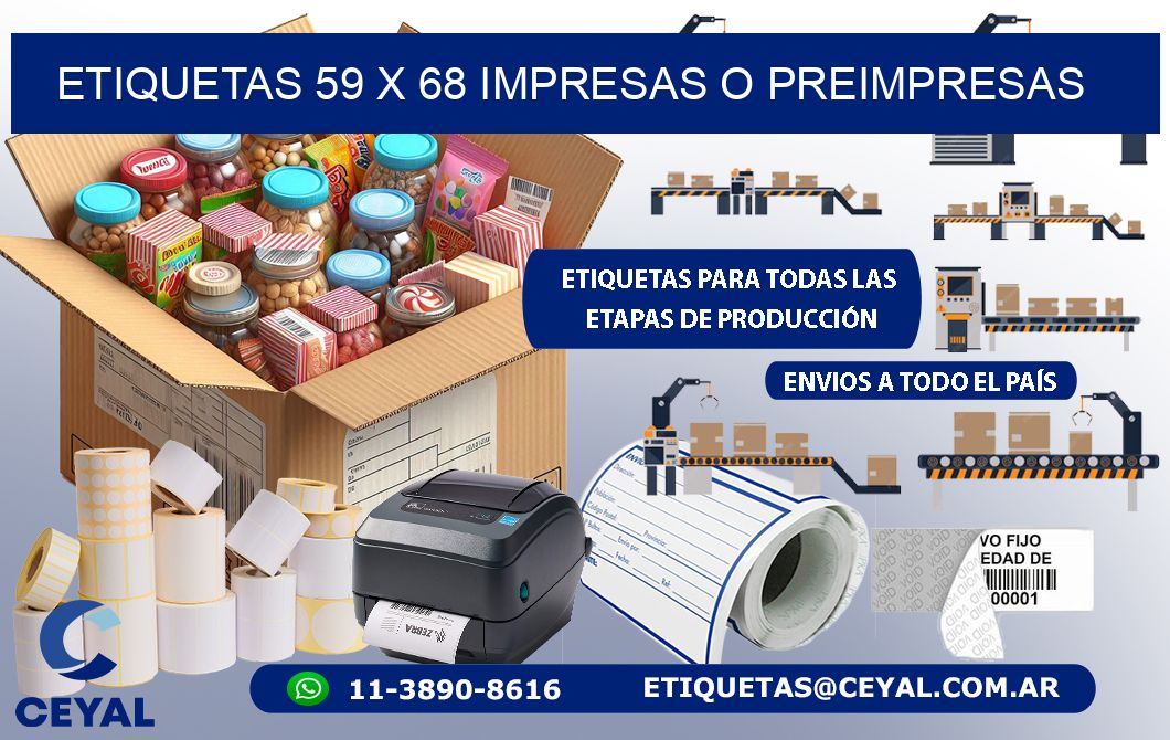 ETIQUETAS 59 x 68 IMPRESAS O PREIMPRESAS