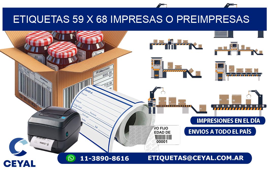 ETIQUETAS 59 x 68 IMPRESAS O PREIMPRESAS