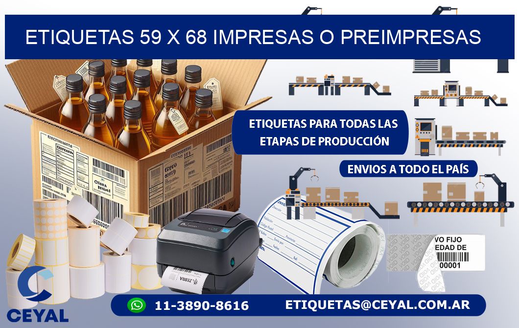 ETIQUETAS 59 x 68 IMPRESAS O PREIMPRESAS