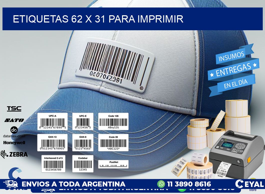 ETIQUETAS 62 x 31 PARA IMPRIMIR