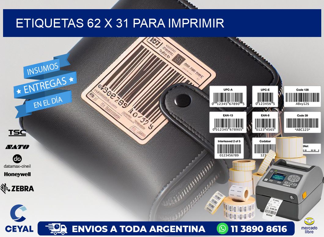 ETIQUETAS 62 x 31 PARA IMPRIMIR