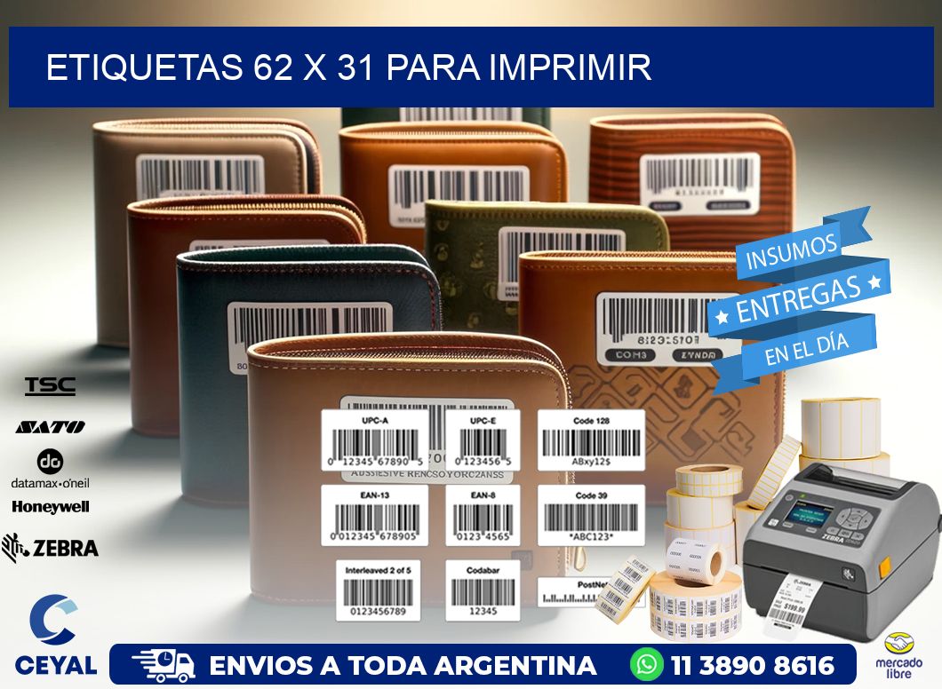 ETIQUETAS 62 x 31 PARA IMPRIMIR