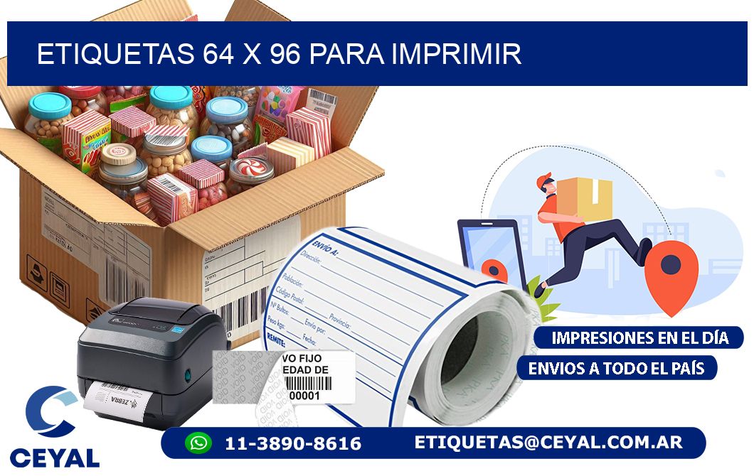 ETIQUETAS 64 x 96 PARA IMPRIMIR