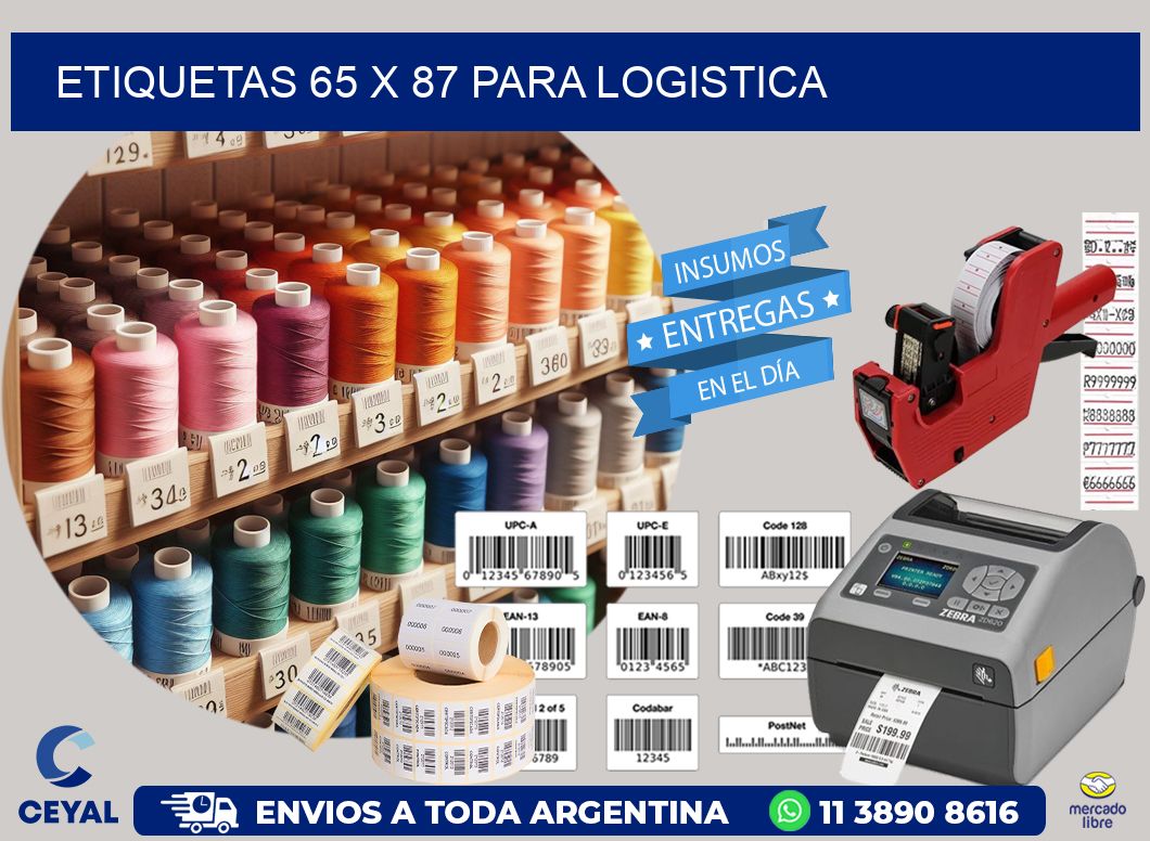 ETIQUETAS 65 x 87 PARA LOGISTICA