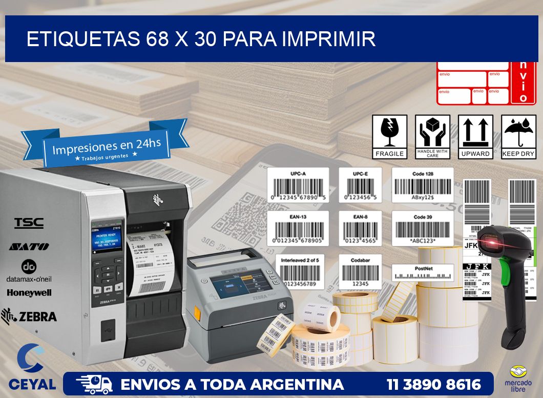 ETIQUETAS 68 x 30 PARA IMPRIMIR