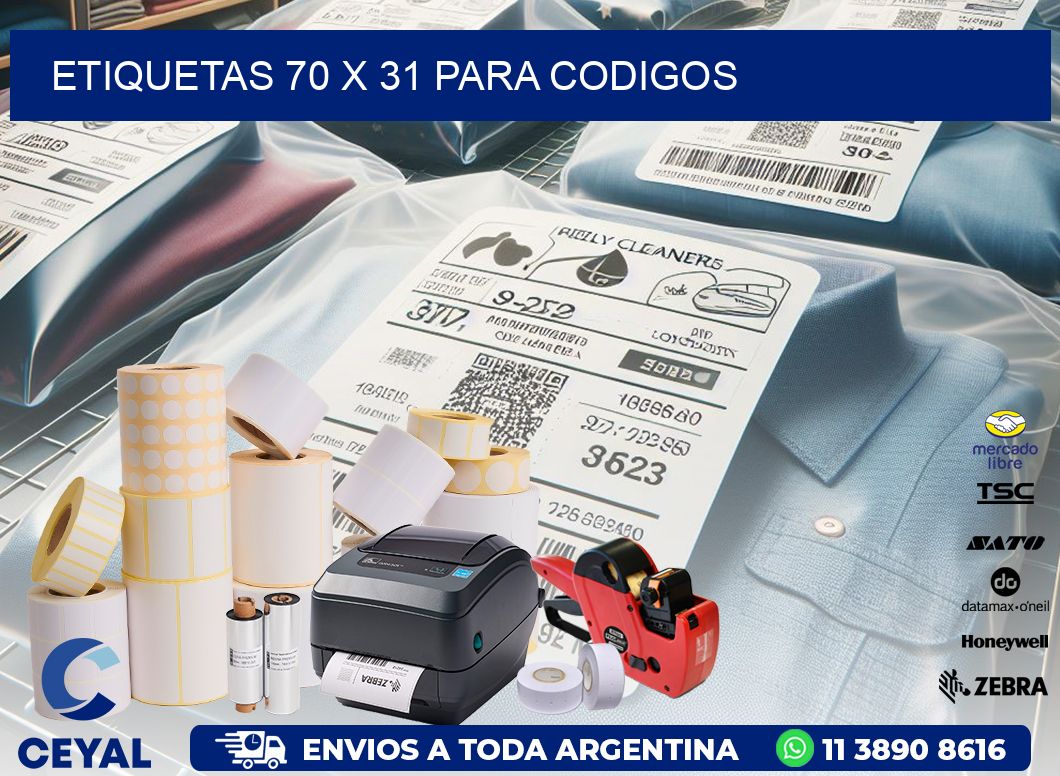 ETIQUETAS 70 x 31 PARA CODIGOS