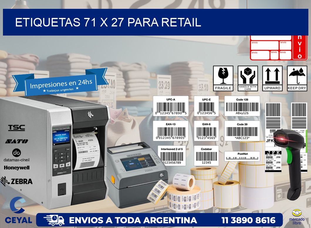 ETIQUETAS 71 x 27 PARA RETAIL