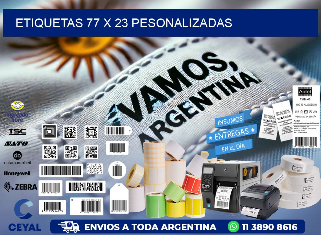 ETIQUETAS 77 x 23 PESONALIZADAS