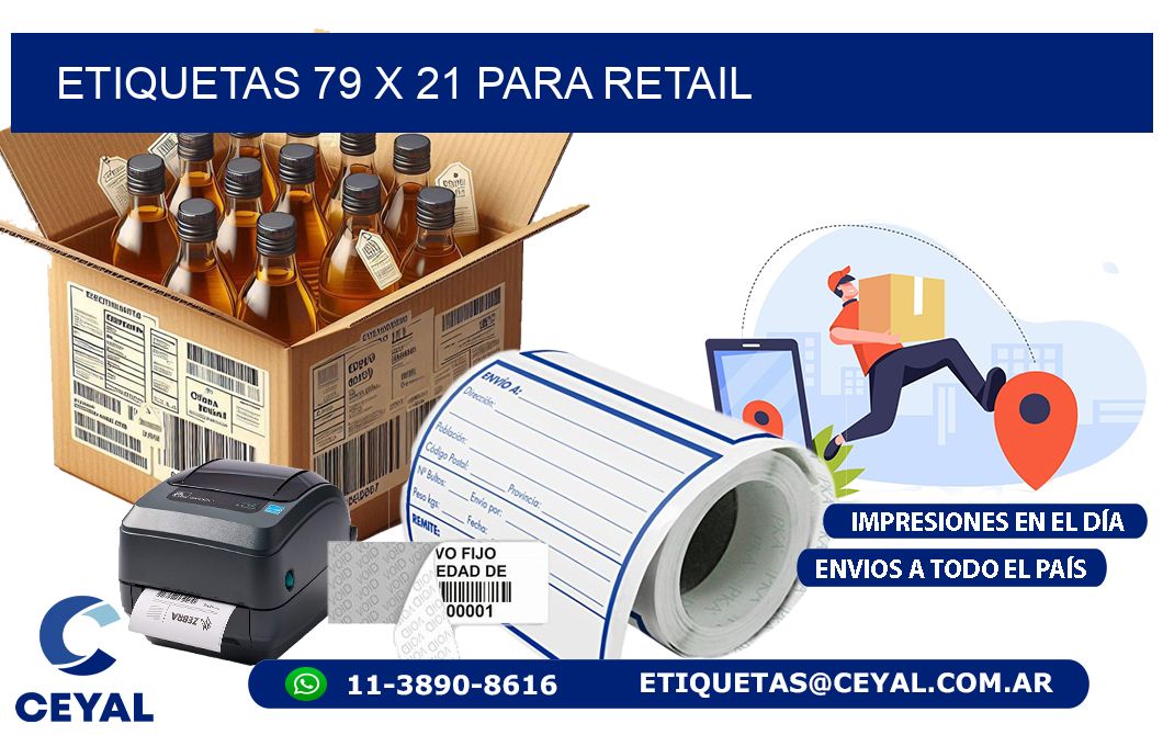 ETIQUETAS 79 x 21 PARA RETAIL