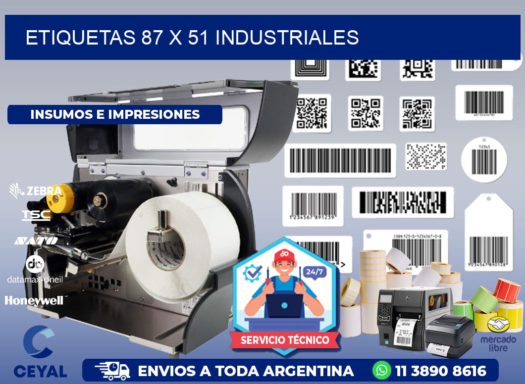 ETIQUETAS 87 x 51 INDUSTRIALES