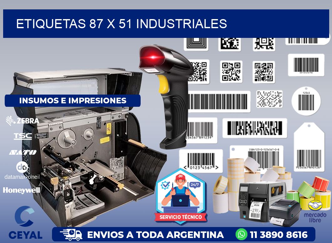 ETIQUETAS 87 x 51 INDUSTRIALES
