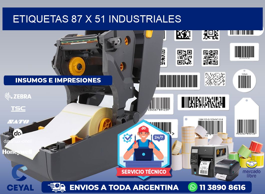 ETIQUETAS 87 x 51 INDUSTRIALES