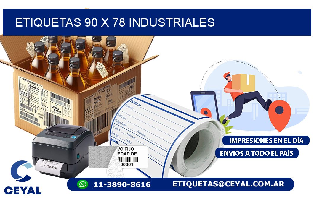 ETIQUETAS 90 x 78 INDUSTRIALES