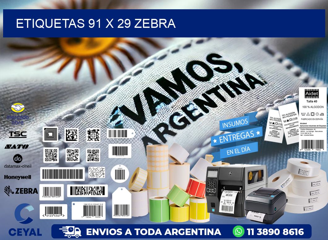 ETIQUETAS 91 x 29 ZEBRA