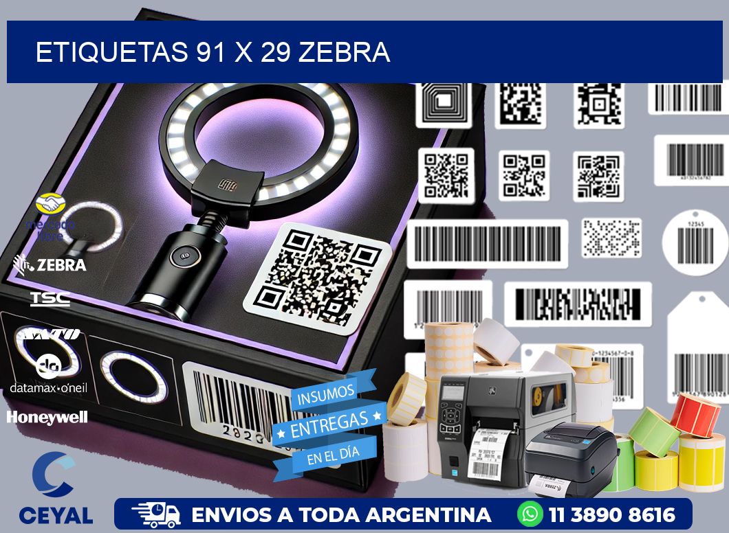 ETIQUETAS 91 x 29 ZEBRA