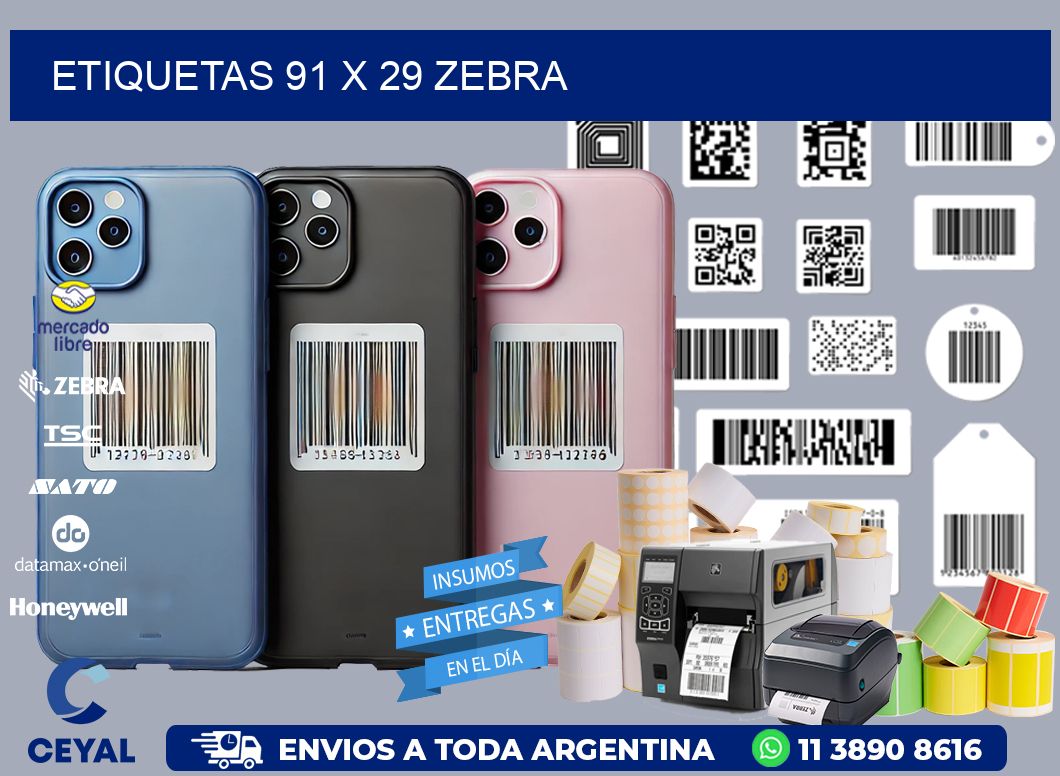 ETIQUETAS 91 x 29 ZEBRA