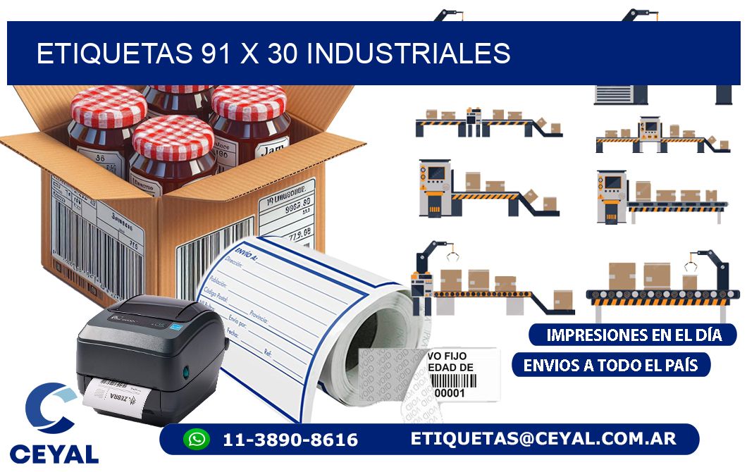 ETIQUETAS 91 x 30 INDUSTRIALES