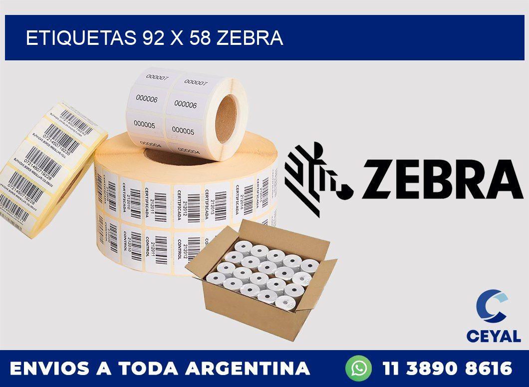 ETIQUETAS 92 x 58 ZEBRA