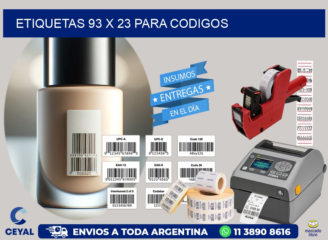 ETIQUETAS 93 x 23 PARA CODIGOS