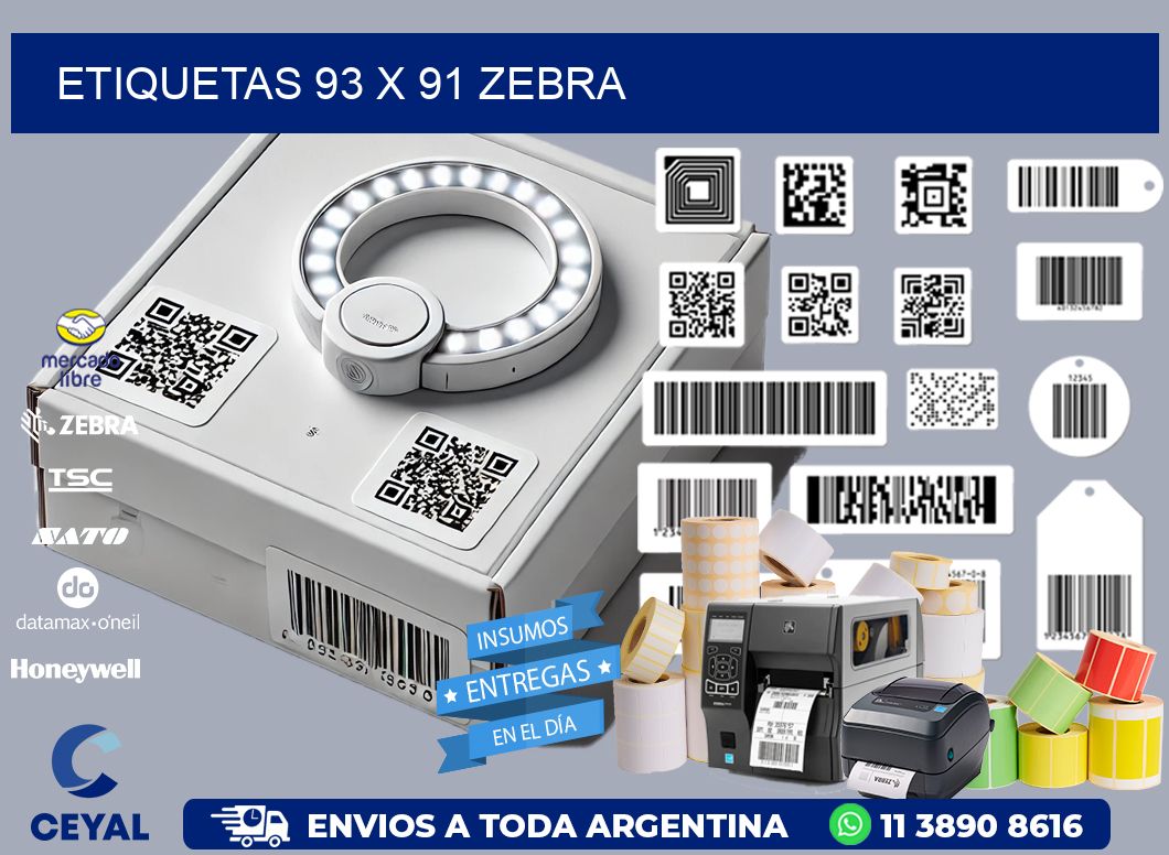 ETIQUETAS 93 x 91 ZEBRA